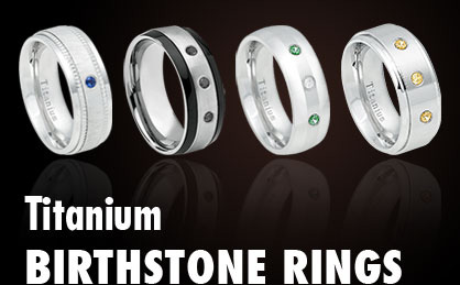 Titanium Birthstone Rings