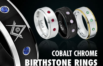 Cobalt Birthstone Rings