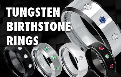 Tungsten Birthstone Rings