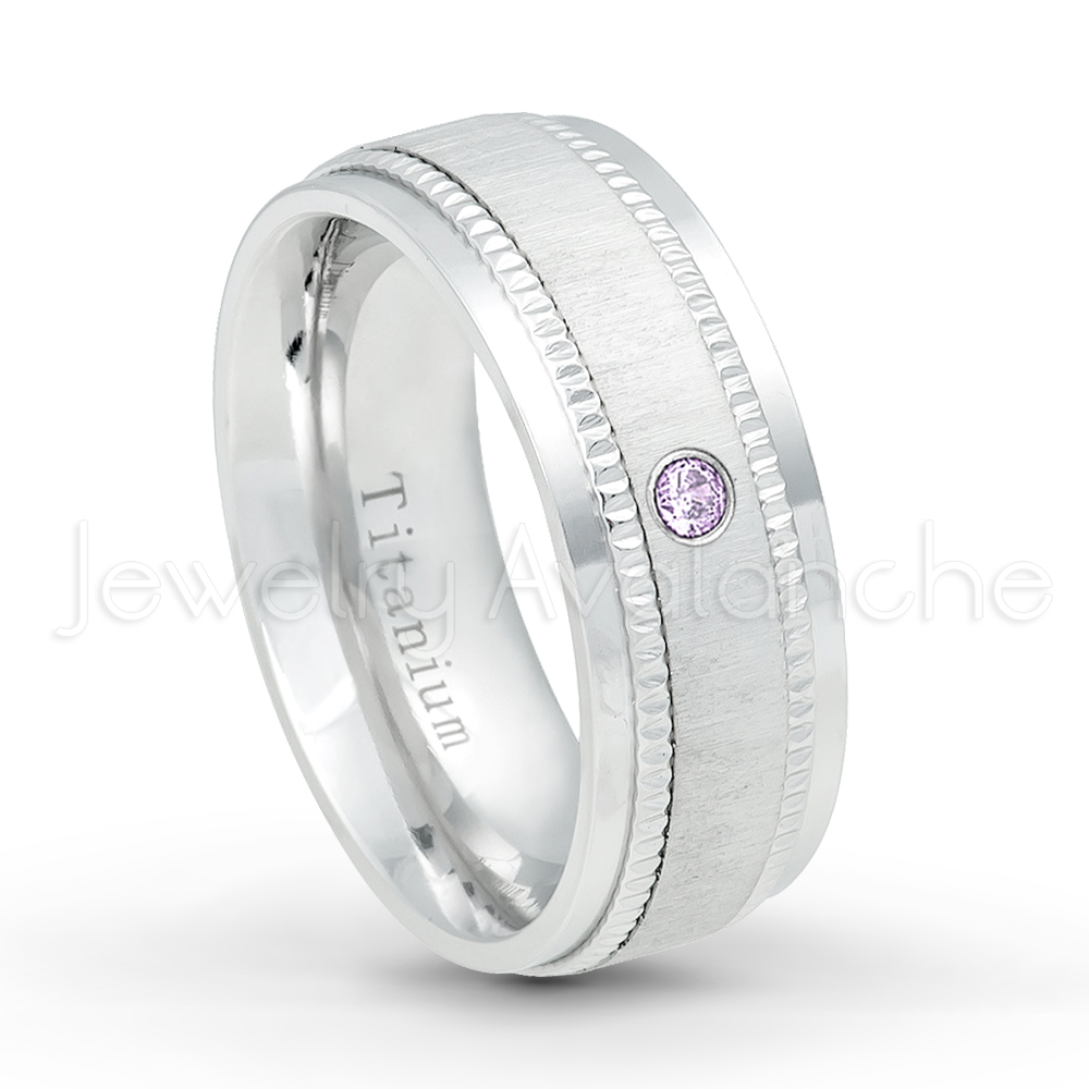 Amethyst Matching His and Hers Wedding Band Set - Meteorite and Amethy –  RobandLean's rings