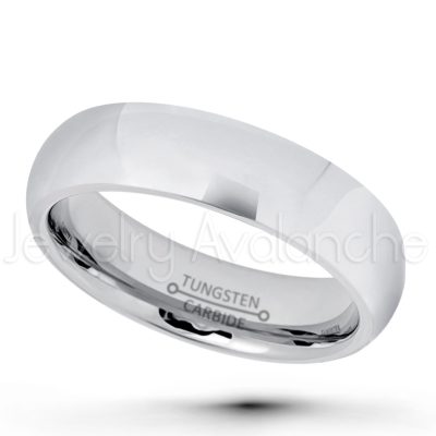 5.5mm Comfort Fit Tungsten Wedding Band - Polished Finish Classic Dome Tungsten Carbide Ring - Tungsten Anniversary Ring 6TN013PL