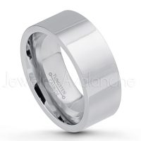 9mm Pipe Cut Tungsten Wedding Band - Polished Finish Comfort Fit Tungsten Carbide Ring - Tungsten Anniversary Ring - Cobalt Free Ring TN066PL