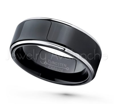2-tone Tungsten Ring - Polished Finish Black Ion Plated Comfort Fit Tungsten Carbide Wedding Ring - Engagement Ring - Anniversary Ring TN118PL