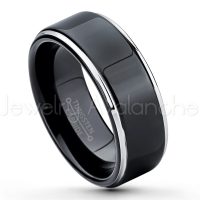 2-tone Tungsten Ring - Polished Finish Black Ion Plated Comfort Fit Tungsten Carbide Wedding Ring - Engagement Ring - Anniversary Ring TN118PL