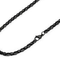 24" Tungsten Necklace - Black Ion Plated Tungsten Carbide Anchor Chain - TCH318-TY0