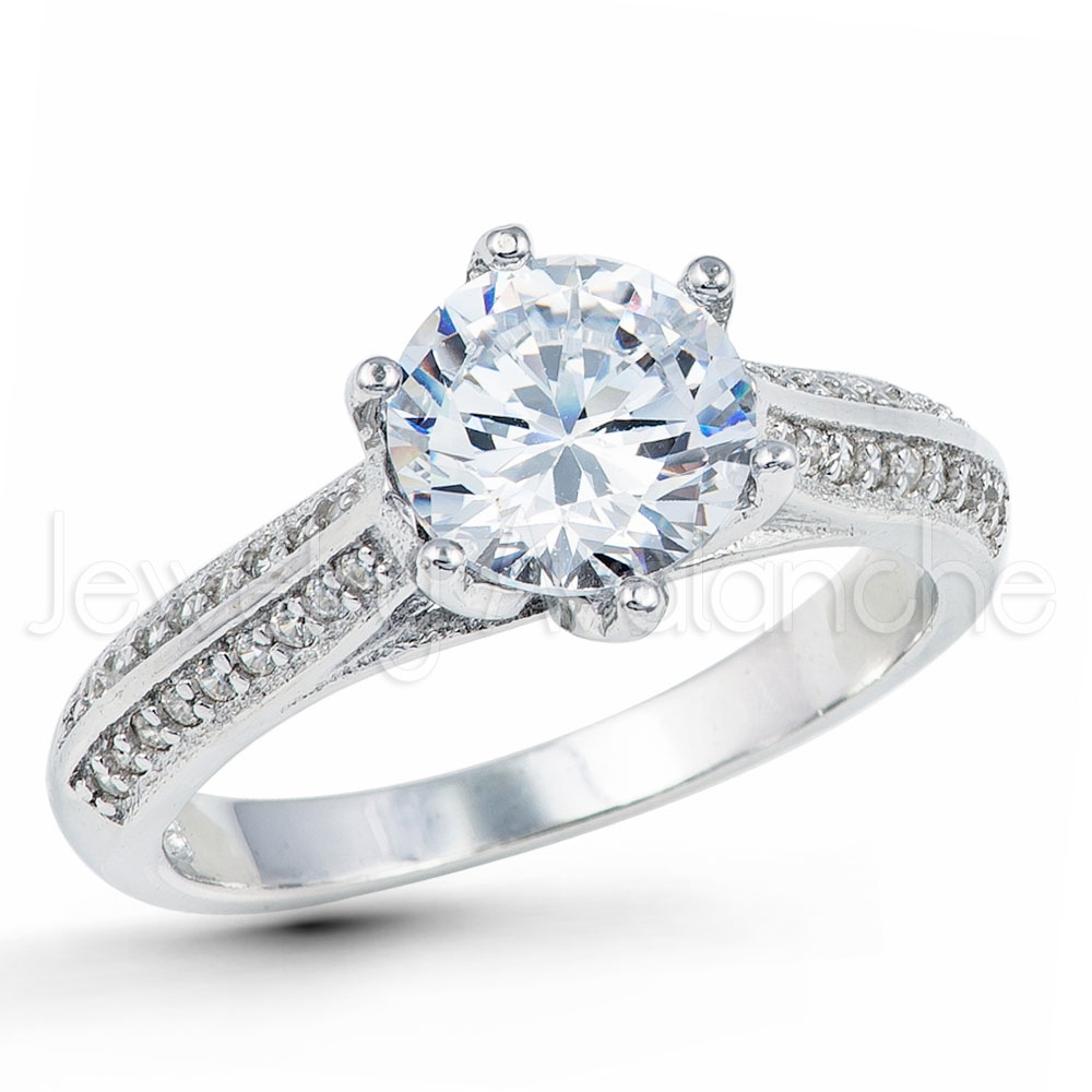 Ladies Engagement Ring, Prong Set Round 