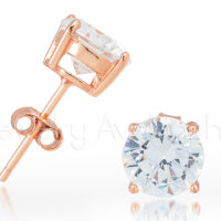 rose gold plated earrings with diamond