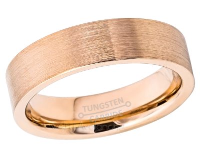 6mm Rose Gold Tungsten Wedding Band - Comfort Fit Pipe Cut Tungsten Carbide Ring - Tungsten Anniversary Band TN786PL