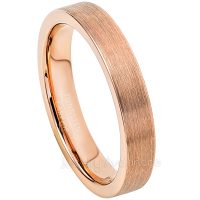 4mm Rose Gold Tungsten Wedding Band - Comfort Fit Pipe Cut Tungsten Carbide Ring - Tungsten Anniversary Band TN787PL