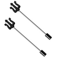 2-tone Black Trident Scaffold Earrings, Devil's Fork 14G Industrial Barbell Earring, 316L Surgical Steel