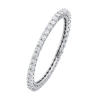 Moissanite Eternity Band 14K White Gold 1.5MM Ladies Stack Ring