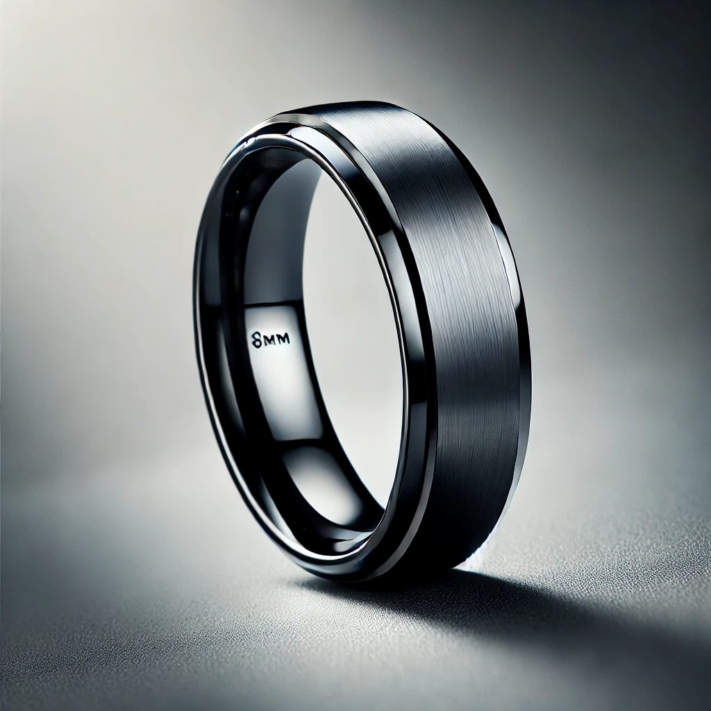 8mm Tungsten Carbide Black PVD Wedding Bands: Ultimate Protection and Style