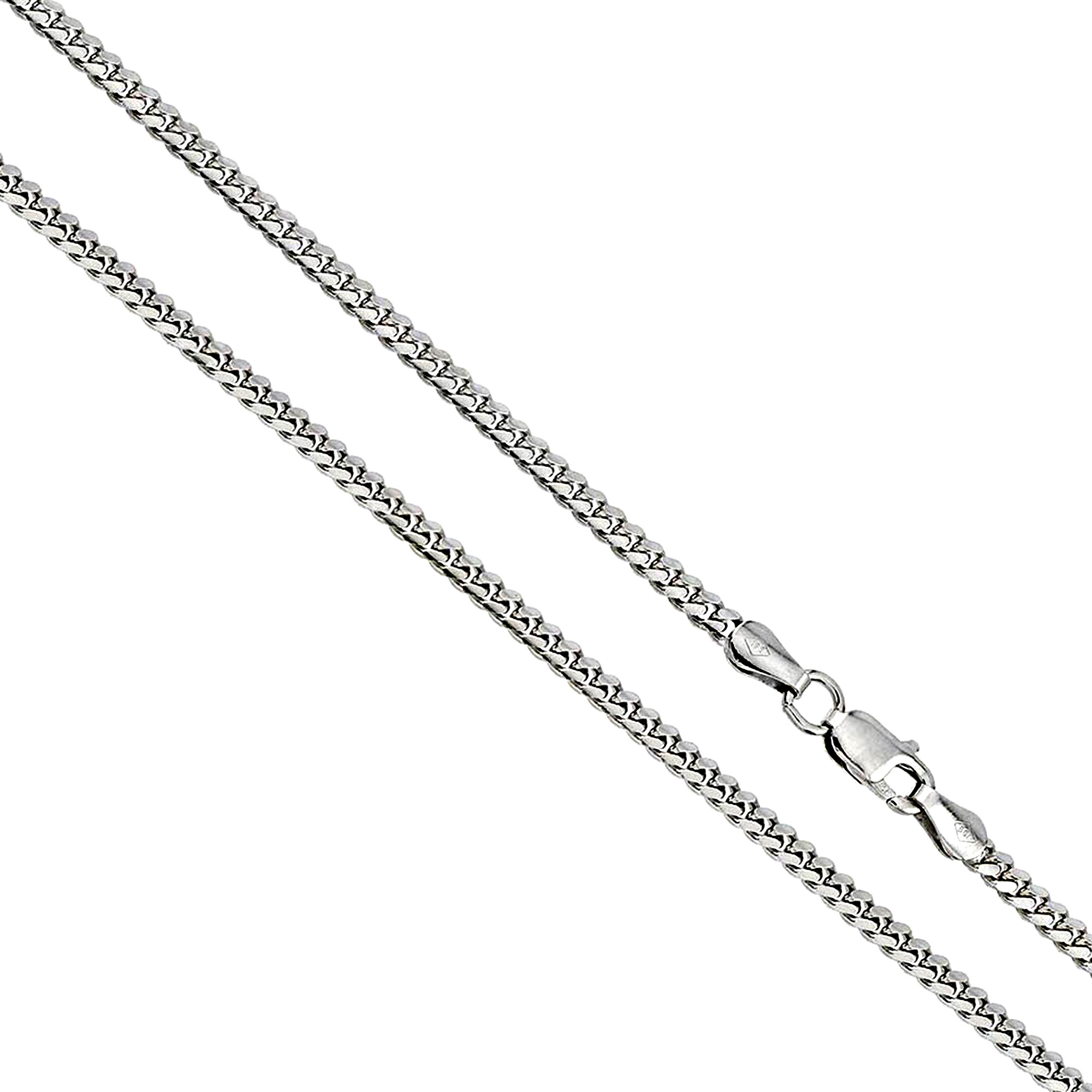 Sterling Silver Miami Cuban Link Chain 4.9mm, Rhodium Plated Necklace