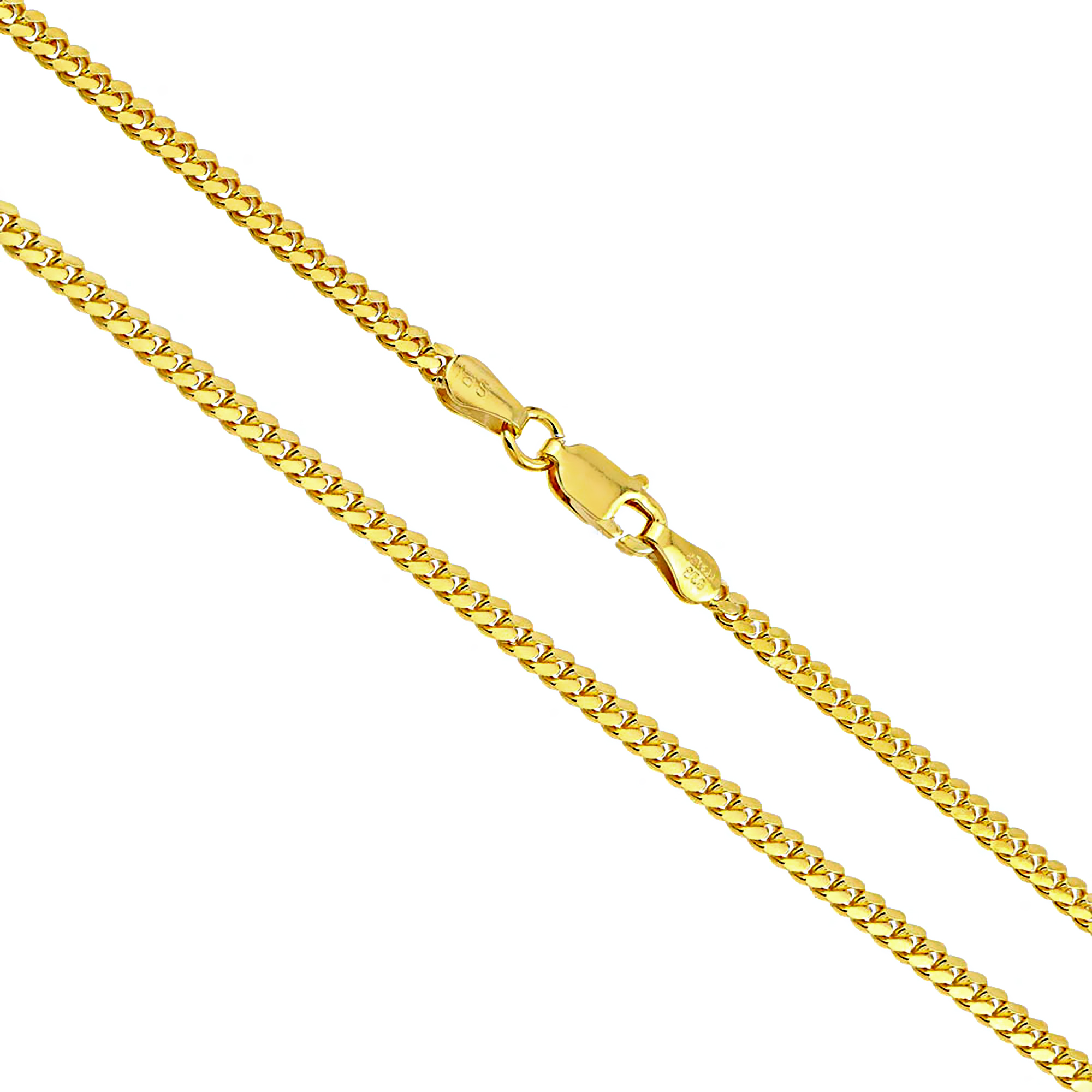 Yellow Gold Plated Sterling Silver Miami Cuban Link Chain 4.9mm Necklace